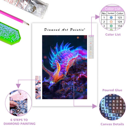 Neon Nudibranch - Diamond Painting