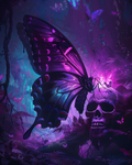 Elegant dark butterfly with noir styling in diamond art
