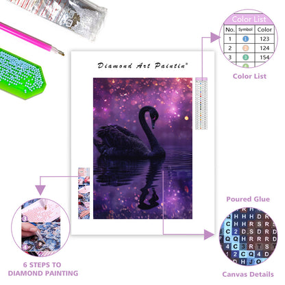 Obsidian Swan - Diamond Painting
