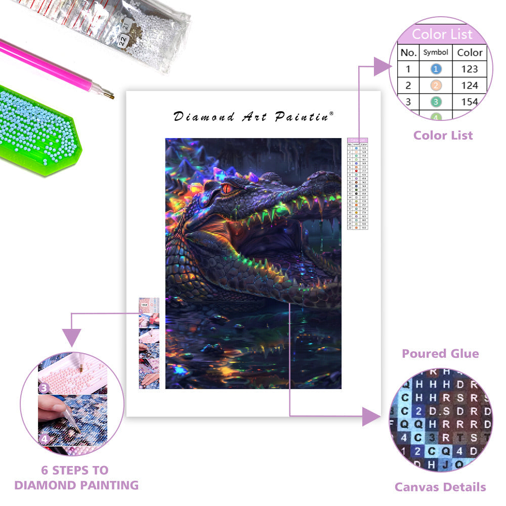 Opal Crocodile - Diamond Painting