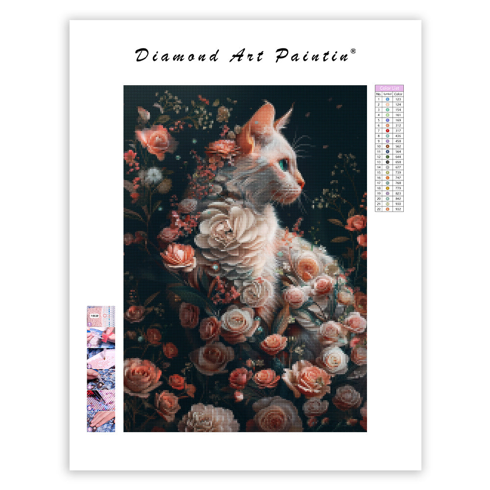 Petal Cat - Diamond Painting