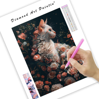 Petal Cat - Diamond Painting