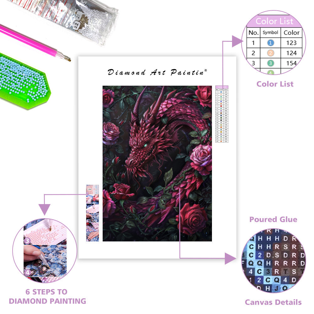 Rose Thorn Dragon - Diamond Painting