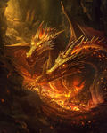 Twin abyss dragons rising from dark depths in diamond art