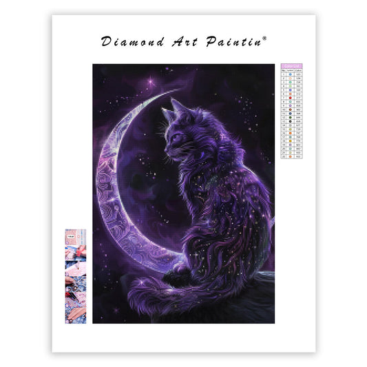 Violet Flame Cat - Diamond Painting