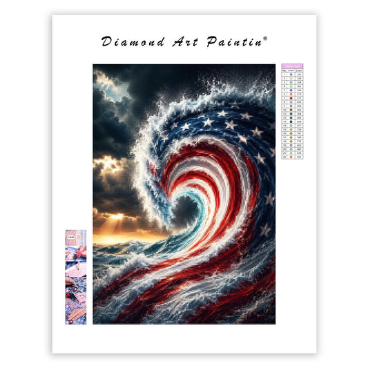 Ocean Wave Flag - Diamond Painting