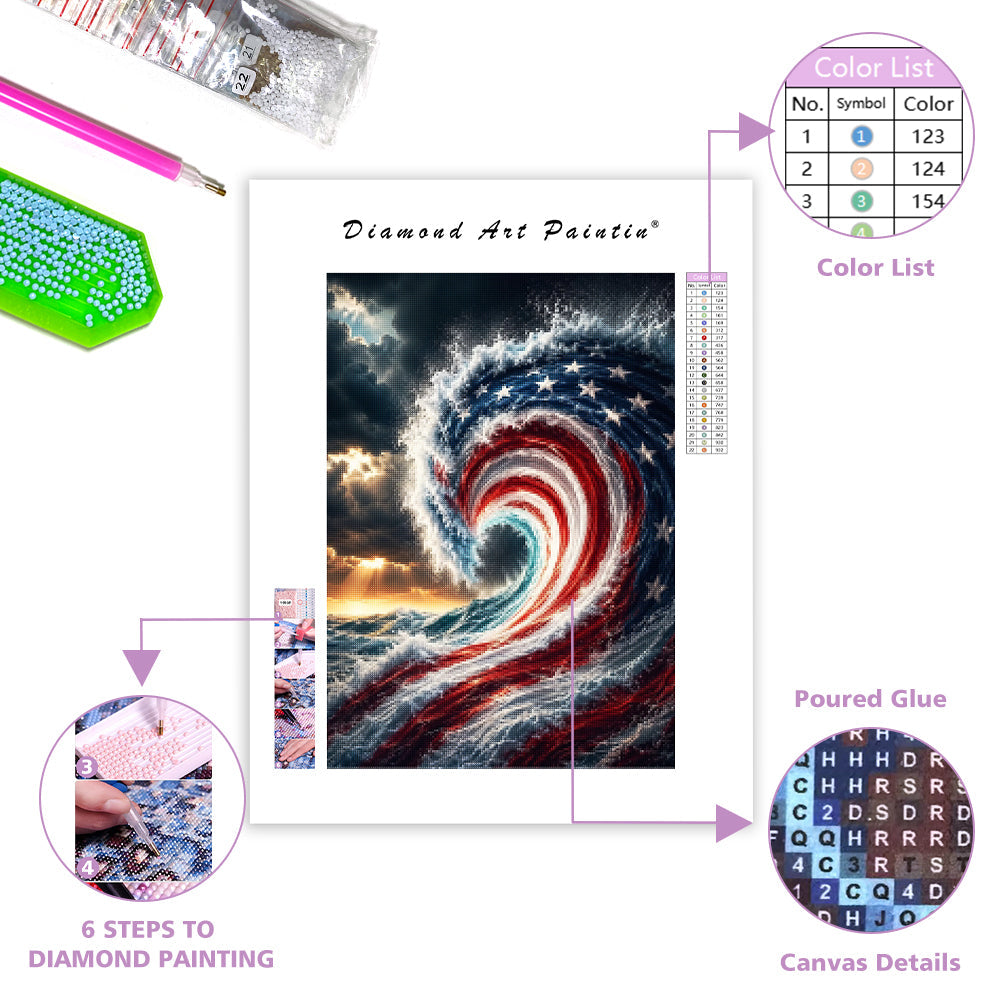 Ocean Wave Flag - Diamond Painting