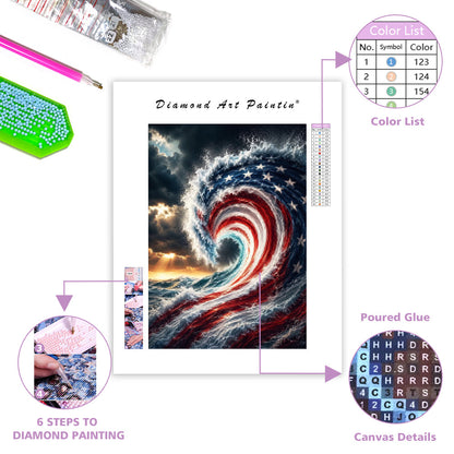 Ocean Wave Flag - Diamond Painting