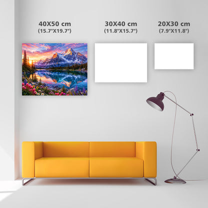 Alpine Sunrise Lake - Diamond Painting