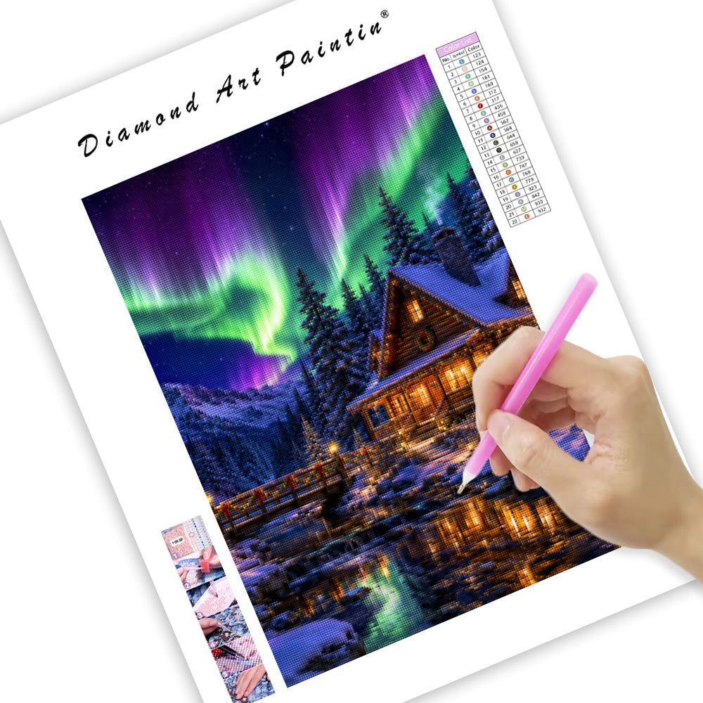 Aurora Cabin Retreat - Diamond Painting