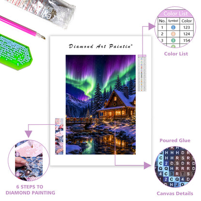 Aurora Cabin Retreat - Diamond Painting