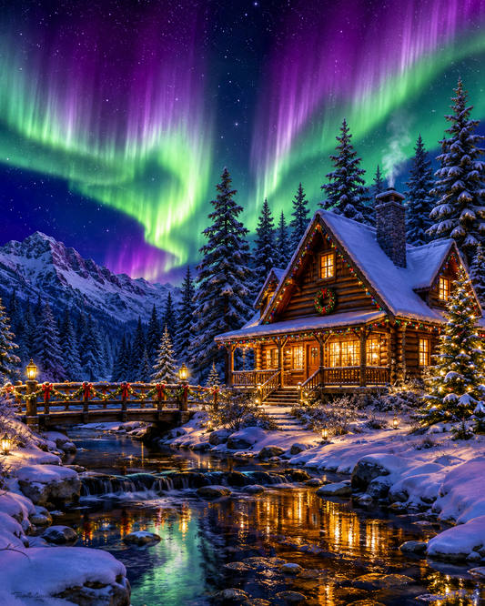 Aurora Cabin Retreat - Diamond Painting