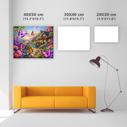 Butterfly Cottage Garden - Diamond Painting
