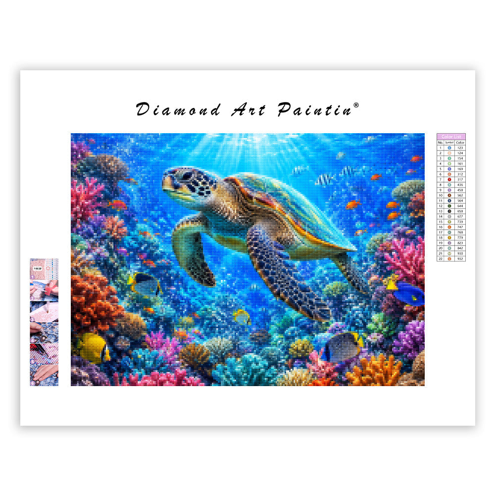 Coral Sea Turtle - Diamond Painting