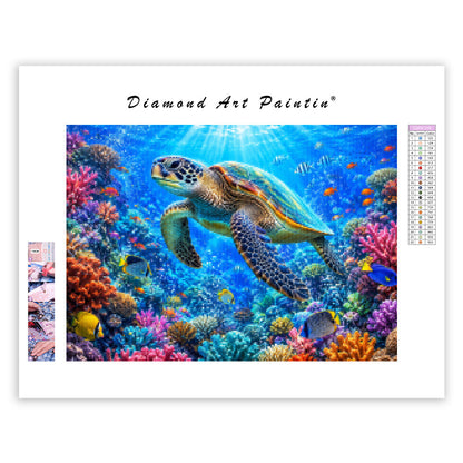 Coral Sea Turtle - Diamond Painting