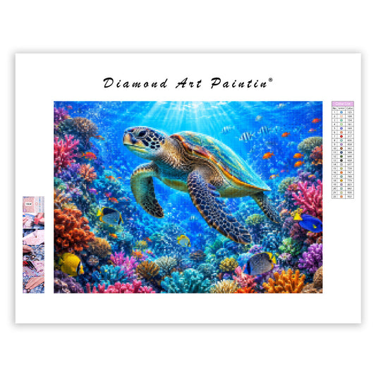 Coral Sea Turtle - Diamond Painting