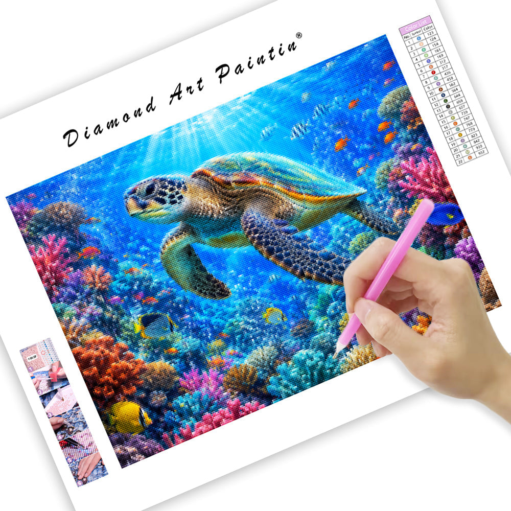 Coral Sea Turtle - Diamond Painting