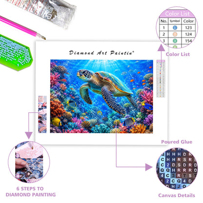 Coral Sea Turtle - Diamond Painting