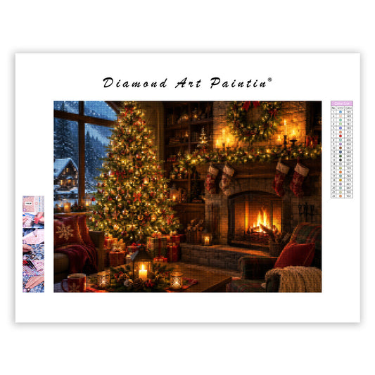 Cozy Christmas Hearth - Diamond Painting