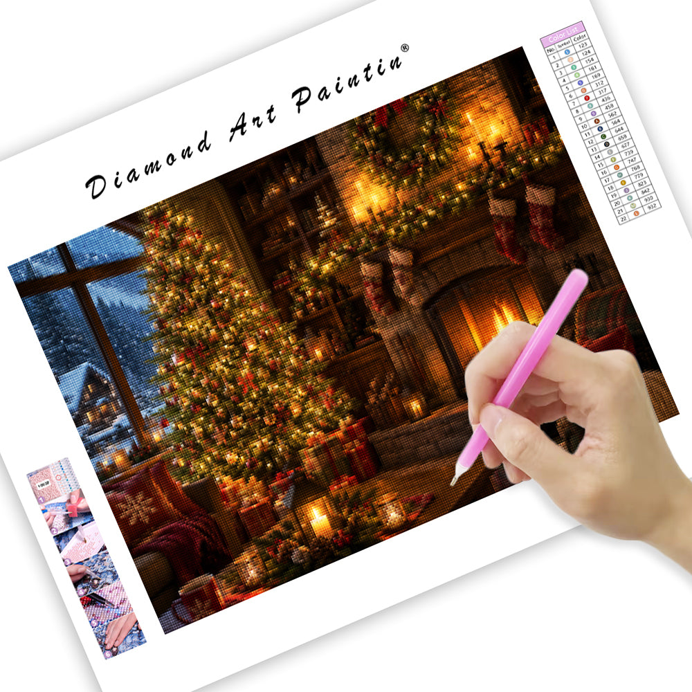 Cozy Christmas Hearth - Diamond Painting