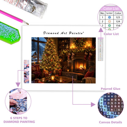 Cozy Christmas Hearth - Diamond Painting
