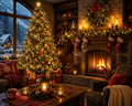 Cozy Christmas Hearth - Diamond Painting