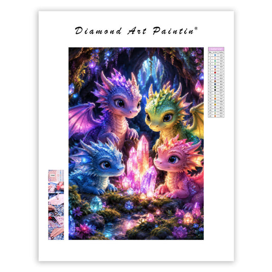 Crystal Dragon Gathering - Diamond Painting