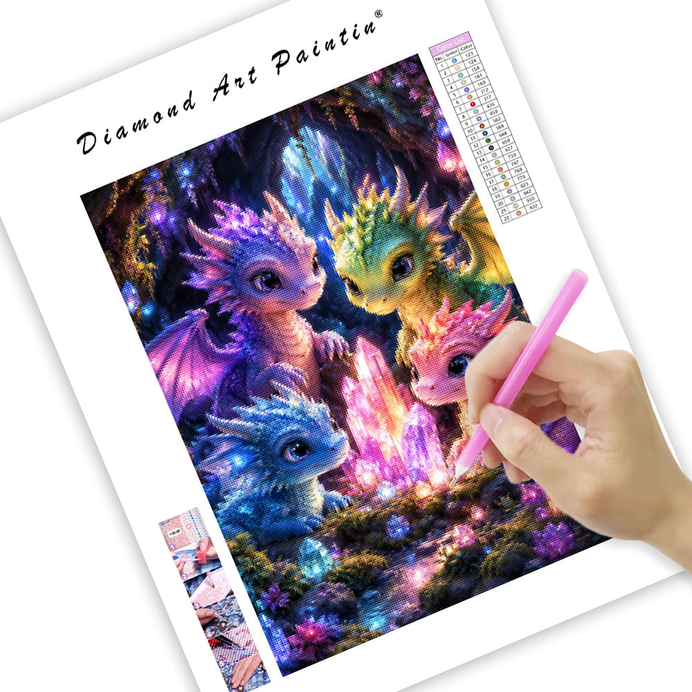 Crystal Dragon Gathering - Diamond Painting