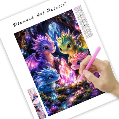 Crystal Dragon Gathering - Diamond Painting