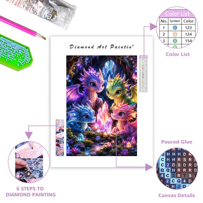 Crystal Dragon Gathering - Diamond Painting