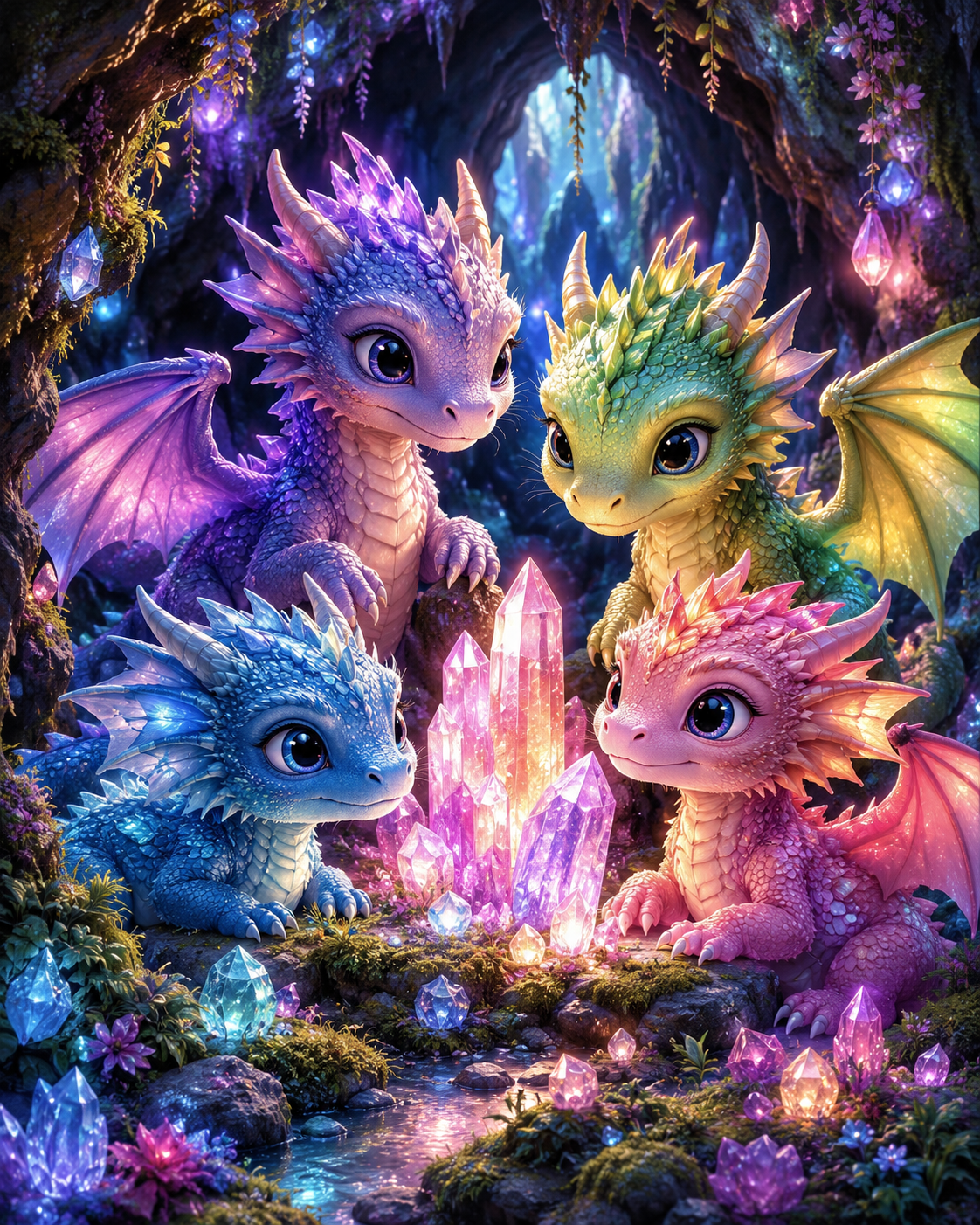 Crystal Dragon Gathering - Diamond Painting