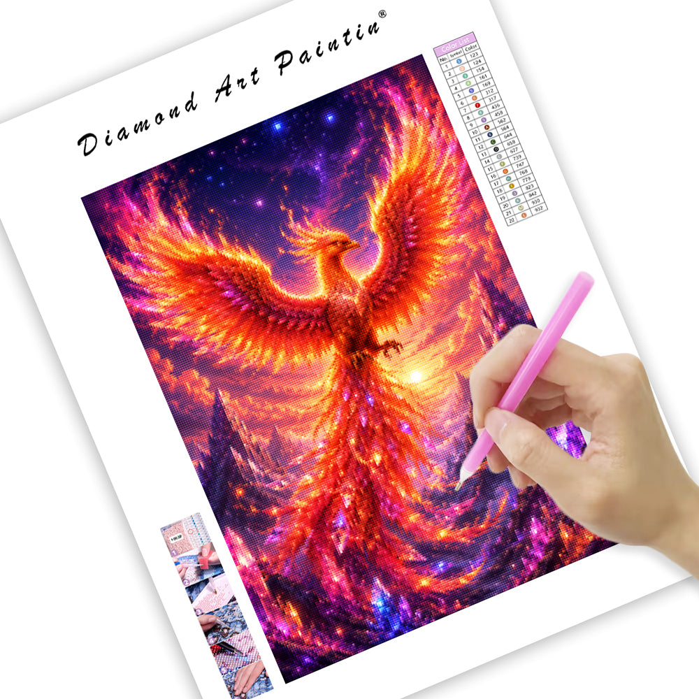 Crystal Fire Phoenix - Diamond Painting