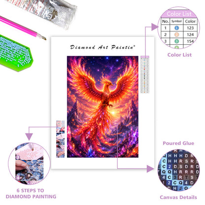 Crystal Fire Phoenix - Diamond Painting