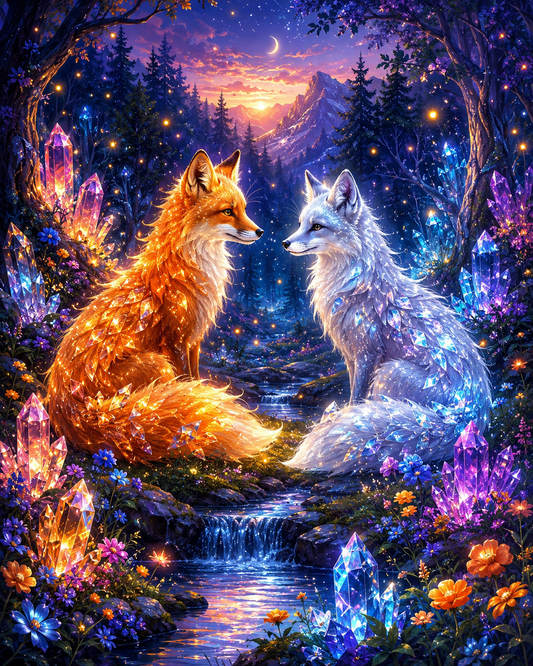 Crystal Fox Spirits - Diamond Painting