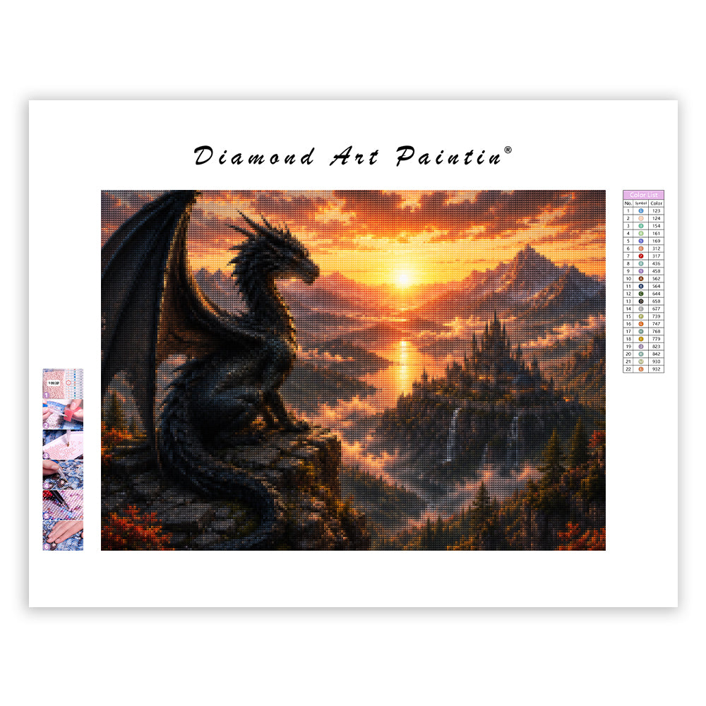 Dragon on the Cliff - Diamond Painting