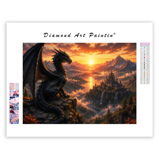 Dragon on the Cliff - Diamond Painting