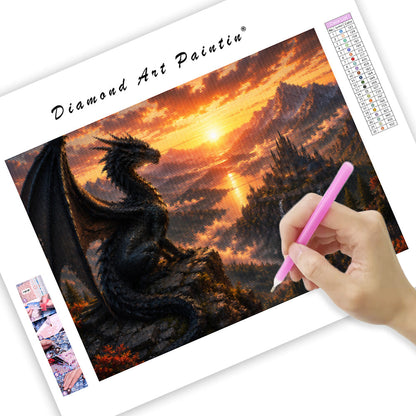 Dragon on the Cliff - Diamond Painting