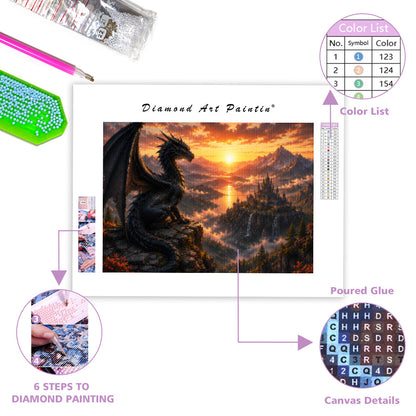 Dragon on the Cliff - Diamond Painting