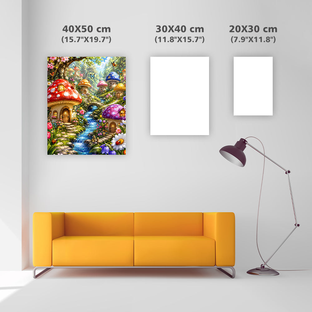 Enchanted Mushroom Village - Diamond Painting