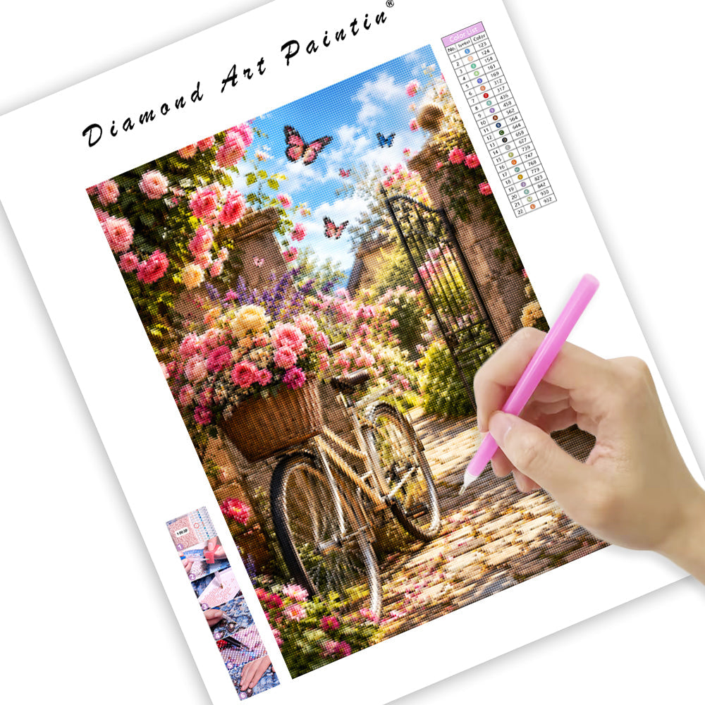 Garden Bicycle - Diamond Painting