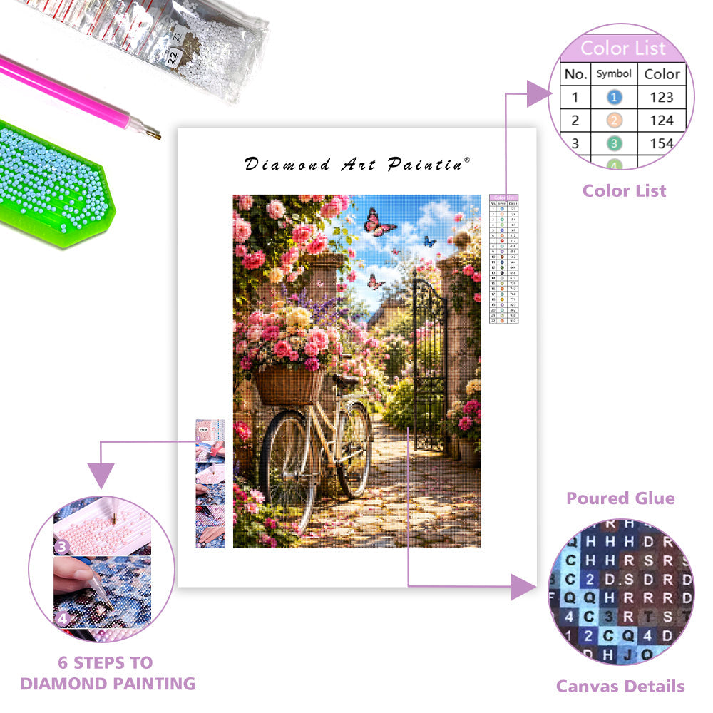 Garden Bicycle - Diamond Painting