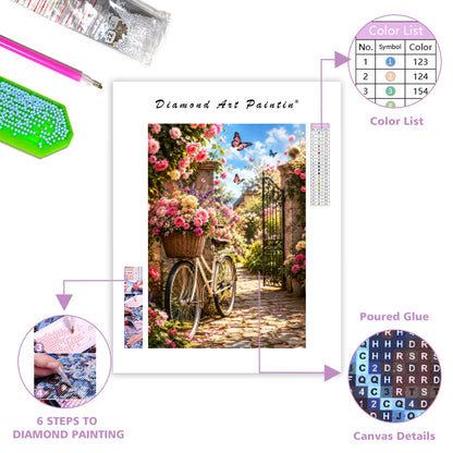 Garden Bicycle - Diamond Painting