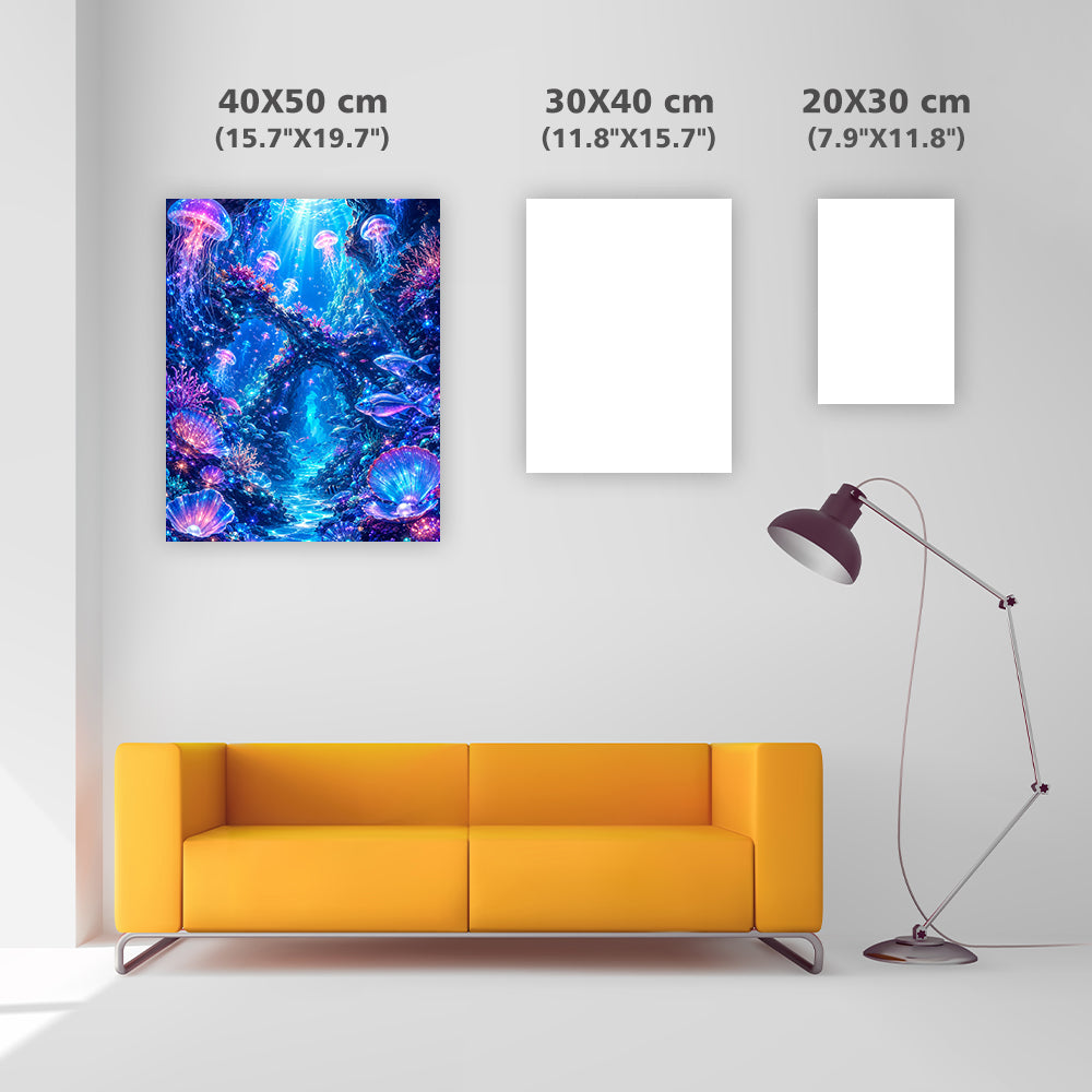Glowing Jellyfish Grotto - Diamond Painting