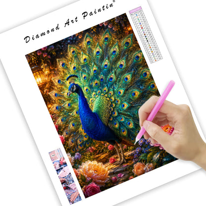 Golden Peacock - Diamond Painting