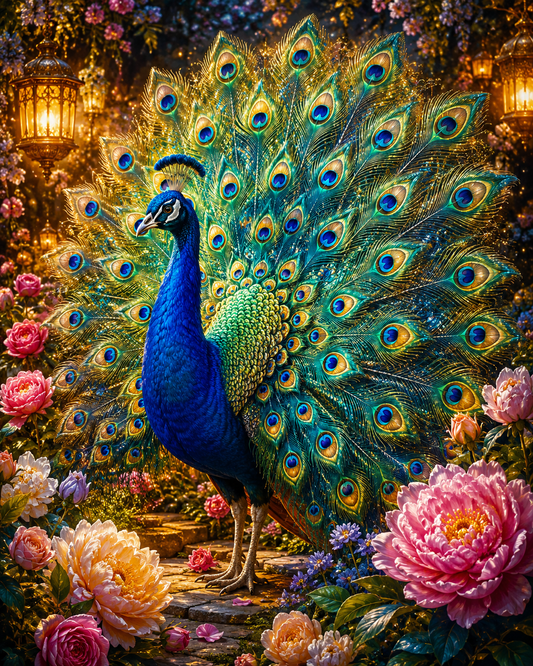 Golden Peacock - Diamond Painting