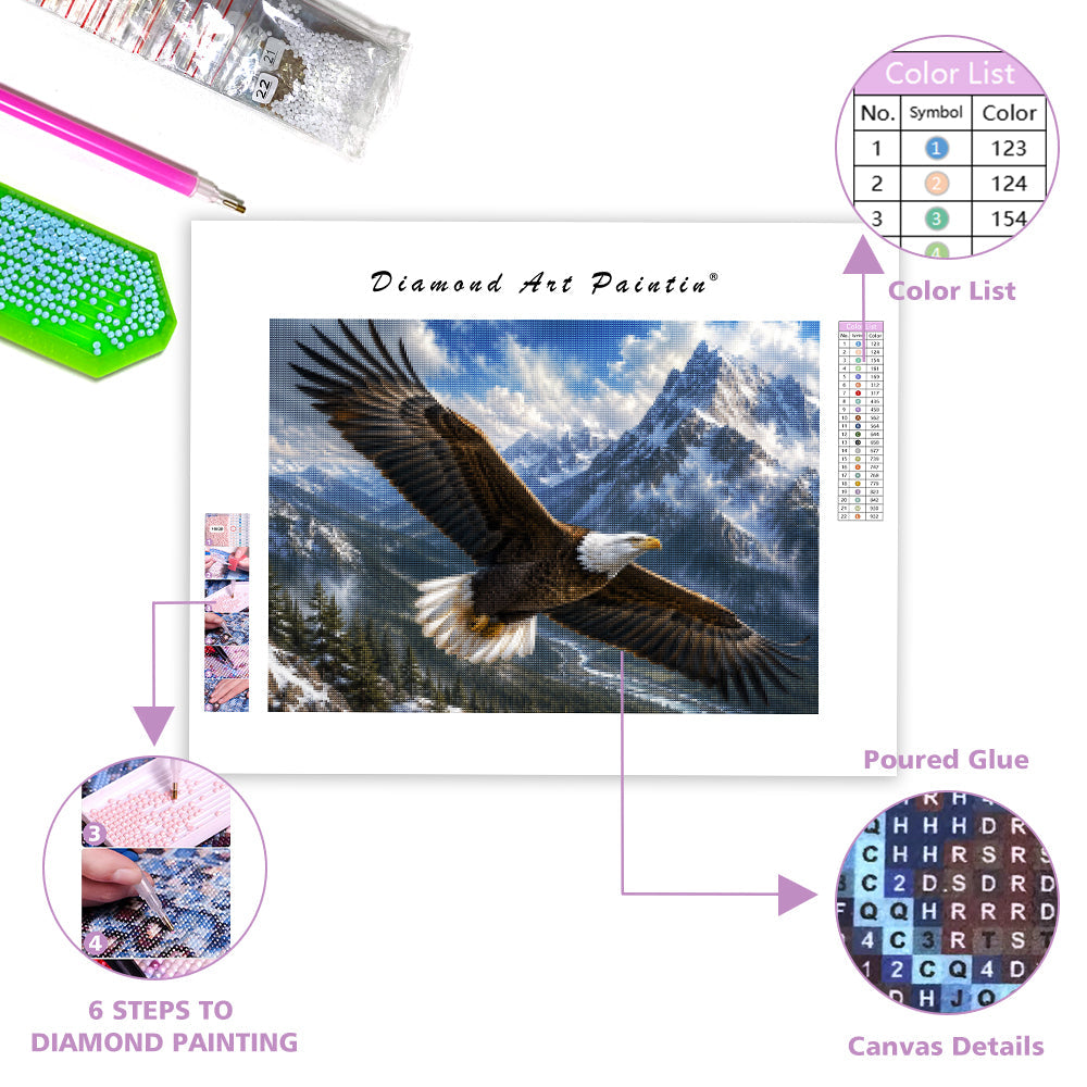 Majestic Mountain Eagle - Diamond Painting