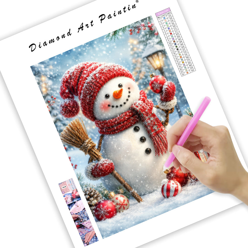 Merry Snowman Wishes - Diamond Painting