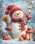 Merry Snowman Wishes - Diamond Painting