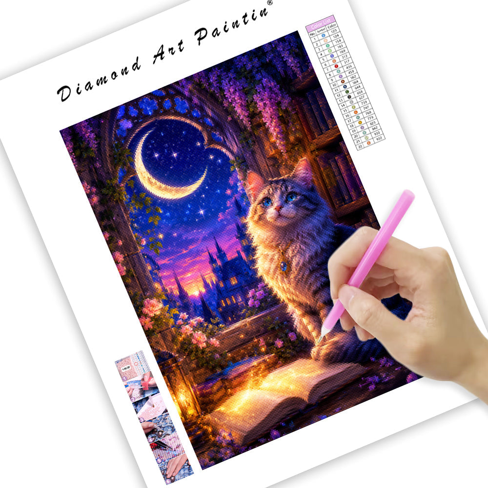 Moonlit Cat - Diamond Painting