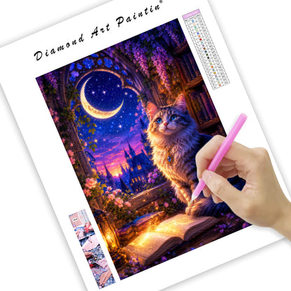 Moonlit Cat - Diamond Painting